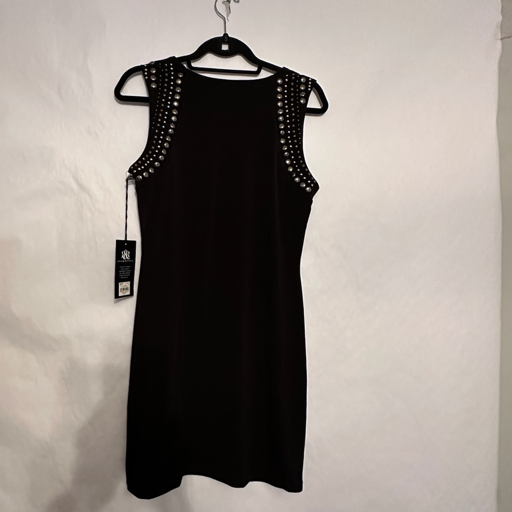 NWT Rock & Republic Black Studded Sleeveless Scoop Neck Mini Dress Size Small - Picture 7 of 11